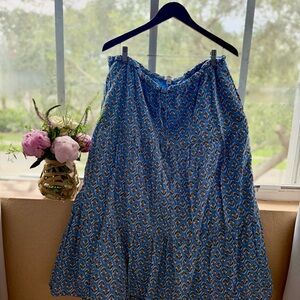 J. CREW FACTORY Floral Prairiecore Coastal Cowgirl Ditsy Ruffle Tiered Skirt